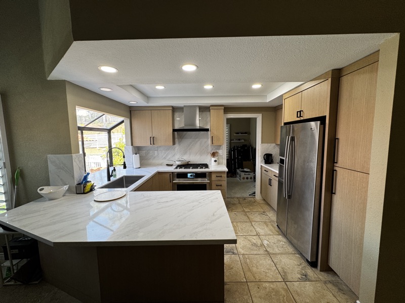 Traditional style kitchen remodel with a central island