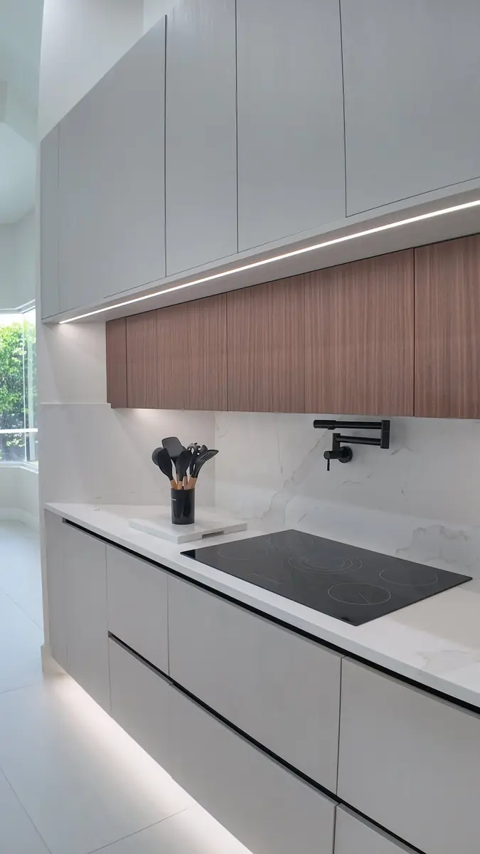 Cooktop station with tiled wall in an FCHB kitchen project